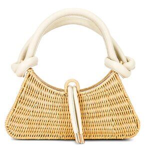 Cult Gaia Rhea Shoulder Bag Natural Rattan Designer Woven Top Handle Purse NWOT